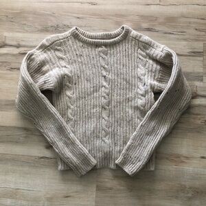 Vintage Kettle Creek Canvas Co Cozy Cable Knit 100% Wool Sweater - Cream